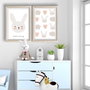Wallity Cuadro Decorativo Enmarcado en MDF de 2 Piezas Crema y Blanco